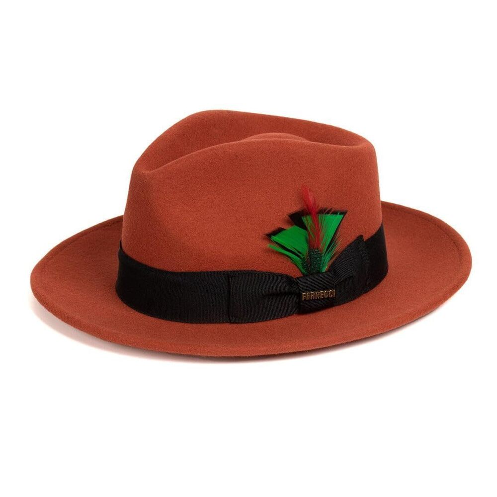 3493 Gangster 100% Austrailian Wool Crushable Fedora Hat - Removable
